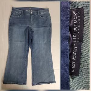 Not Your Daughters Jeans Plus 1X Waist Match Straight Wide Leg Lift Tuck Dark